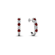 round-cut-red-ruby-hoops-earrings-in-14K-white-gold-FDEAR40640GRUDR-NL-WG